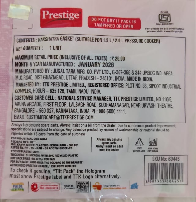 Gasket 1.5/2.0 Litre- Nakshatra view 2