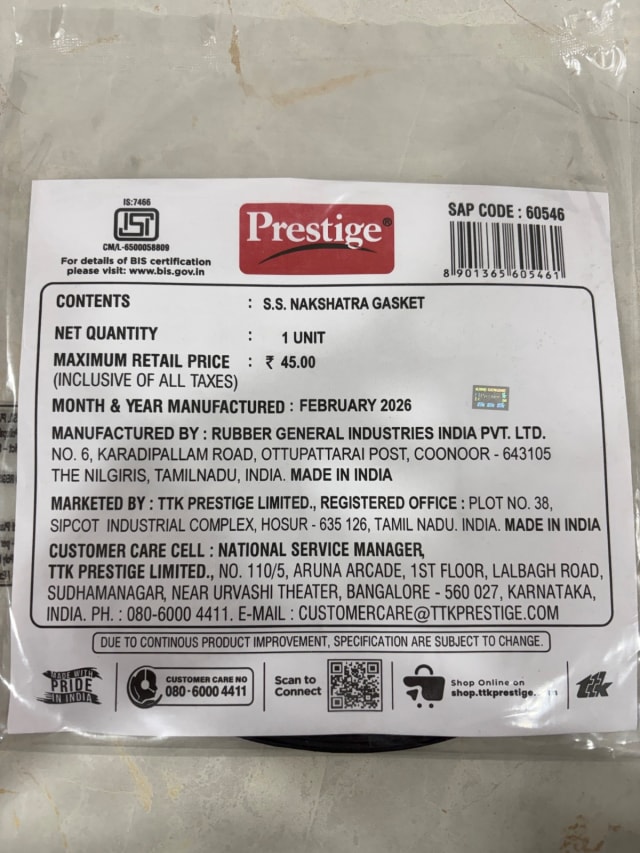 SS Nakshatra Gasket